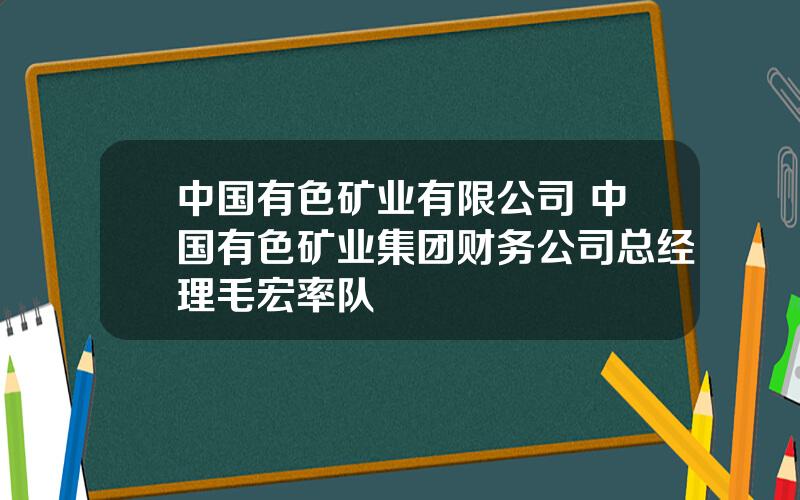 中国有色矿业有限公司 中国有色矿业集团财务公司总经理毛宏率队